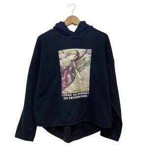 𝅺ONLY black graphic hoodie print EUC